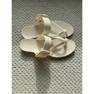 Veronica Beard 'Salva' Jelly Flip-Flop Flat Sandals White - Size 7